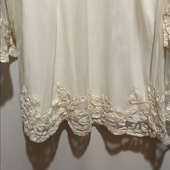SOFT SURROUNDINGS LACE TUNIC SZ L APPLIQUÉ TULLE - Picture 7 of 7